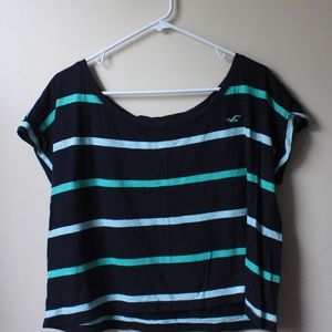 Hollister striped crop top/ off the shoulder